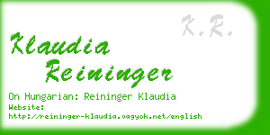 klaudia reininger business card
